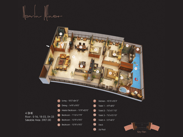 4 BHK Floor Plan