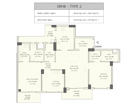 3BHK-2T 